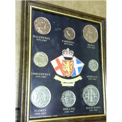 Frame Set Of Great Britian Coins (UNC)