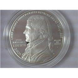 2005 Chief Justice Marshall Proof Silver Dollar