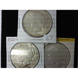 1922, 22-D And 22-S Peace Silver Dollars