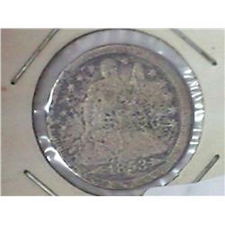 1853 With Arrows Seated Liberty Dime