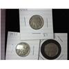 1934, 1935 And 1936 Buffalo Nickels (VF+)