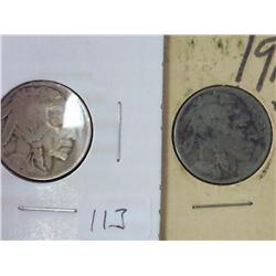 1916 And 1916-D Buffalo Nickels