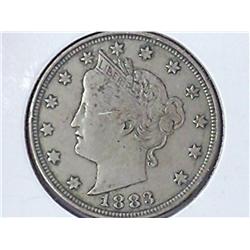 1883 No Cents Liberty "V" Nickel (EF)