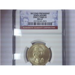 2007-P SMS Adams Dollar NGC MS67