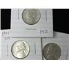 1942-P, 1943-P And 1944-D Jefferson Nickels (UNC)