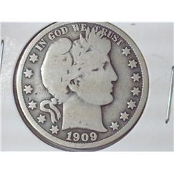 1909-O Barber Half Dollar (VG)