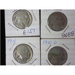 1914, 1915, 1915 And 1915-D Buffalo Nickels