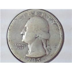 1935-S Silver Washington Quarter