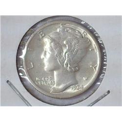 1934 Mercury Dime AU/BU
