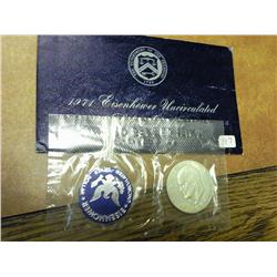 1971 Ike UNC Silver Dollar (Blue Pack)