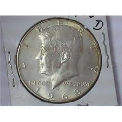 1968-D Kennedy Half Dollar (UNC) 40% Silver