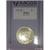 Image 1 : 1922 Peace Silver Dollar AACGS MS62