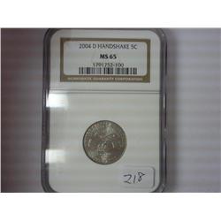 2004-D Handshake Nickel NGC MS65