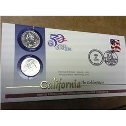 2005 California US Mint FDC W/2 UNC Quarters