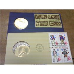 2 US Mint FDC W/ Bronze Medals