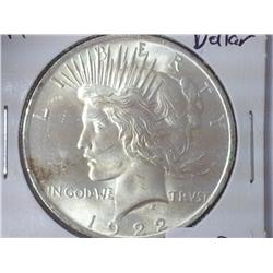 1922 Peace Silver Dollar (UNC)