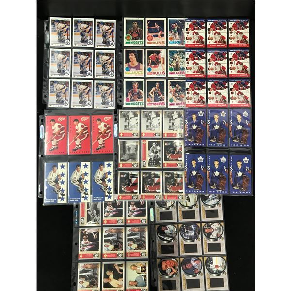 AMAZING LOT OF SUPERSTARS HOWE/GRETZKY/SAWCHUK/JOSEPH ROOKIES/70'S NBA