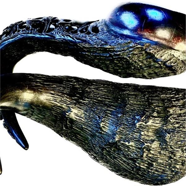 Carved African Cape Buffalo Horns