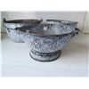 Image 2 : Antique 9" Enamel strainers and pot
