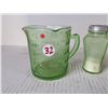 Image 2 : Green Depression Measuring cup & salt & pepper shakers (Uranium glass)