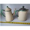 Image 5 : 2 Antique enamel tea pots