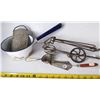 Image 1 : Lot of antique Kitchen tools - Egg beater, pea strainer, etc.