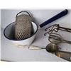 Image 3 : Lot of antique Kitchen tools - Egg beater, pea strainer, etc.