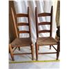 Image 1 : 2 Antique  children chairs with woven seats (seat height = 12"H, overall height 27"H)