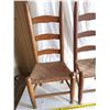 Image 2 : 2 Antique  children chairs with woven seats (seat height = 12"H, overall height 27"H)