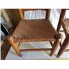 Image 4 : 2 Antique  children chairs with woven seats (seat height = 12"H, overall height 27"H)