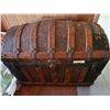 Image 2 : 1800's Fashion Steamers Trunk -wooden & leather - 36"x30"x22  (CONTENTS NOT SOLD WITH TRUNK)