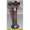 Image 1 : Carnival glass vase (11"high 3"diameter at top)