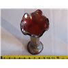 Image 5 : Carnival glass vase (11"high 3"diameter at top)
