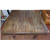 Image 4 : Antique Wooden Table with adjustable leaf (42"L x 42"W x 29"H