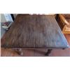 Image 5 : Antique Wooden Table with adjustable leaf (42"L x 42"W x 29"H
