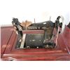 Image 3 : Antique Cast Iron Dominion Sewing machine with Cherry stained Oak with drawers