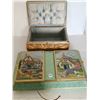 Image 1 : 1 Vintage sewing needle box + 1 Vintage cardboard storage box