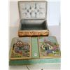 Image 2 : 1 Vintage sewing needle box + 1 Vintage cardboard storage box