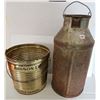 Image 1 : Antique Creamer Can + Peanut butter or Lard Tin pail