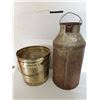 Image 2 : Antique Creamer Can + Peanut butter or Lard Tin pail