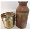 Image 6 : Antique Creamer Can + Peanut butter or Lard Tin pail