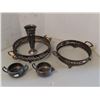 Image 1 : Antique Silverware items (includes cream & sugar bowls, & glass dish holders