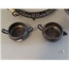 Image 2 : Antique Silverware items (includes cream & sugar bowls, & glass dish holders