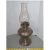 Image 3 : Antique oil lamp - tin nickel plated