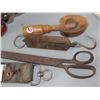 Image 2 : Lot of Assorted Antique tools (includes Razer strap, Hoppe Pocket Balance - made in Germany)