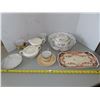 Image 1 : Lot of assorted Vintage/Antique Dishes, trays, tea cups, saucers