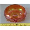 Image 1 : Antique Orange 3 footed Carnival Glass Candy Bowl