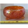 Image 4 : Antique Orange 3 footed Carnival Glass Candy Bowl