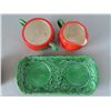 Image 5 : Antique Tomato cream & sugar bowls set with tray