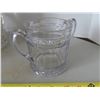 Image 3 : Lot of Antiques= 1 crystal jug, 2 pressed glass bowls